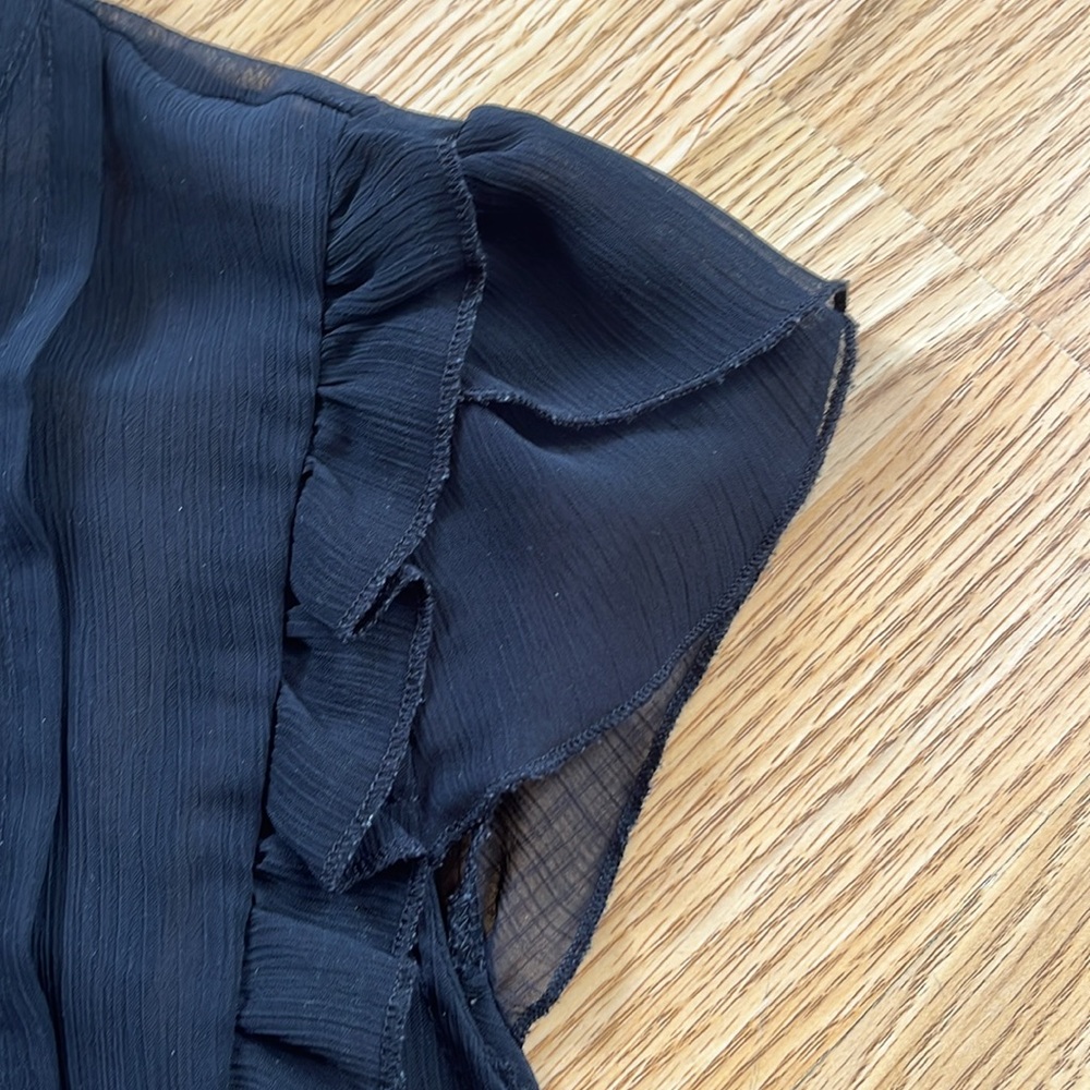Black Ruffled Top - Picture 4 of 4